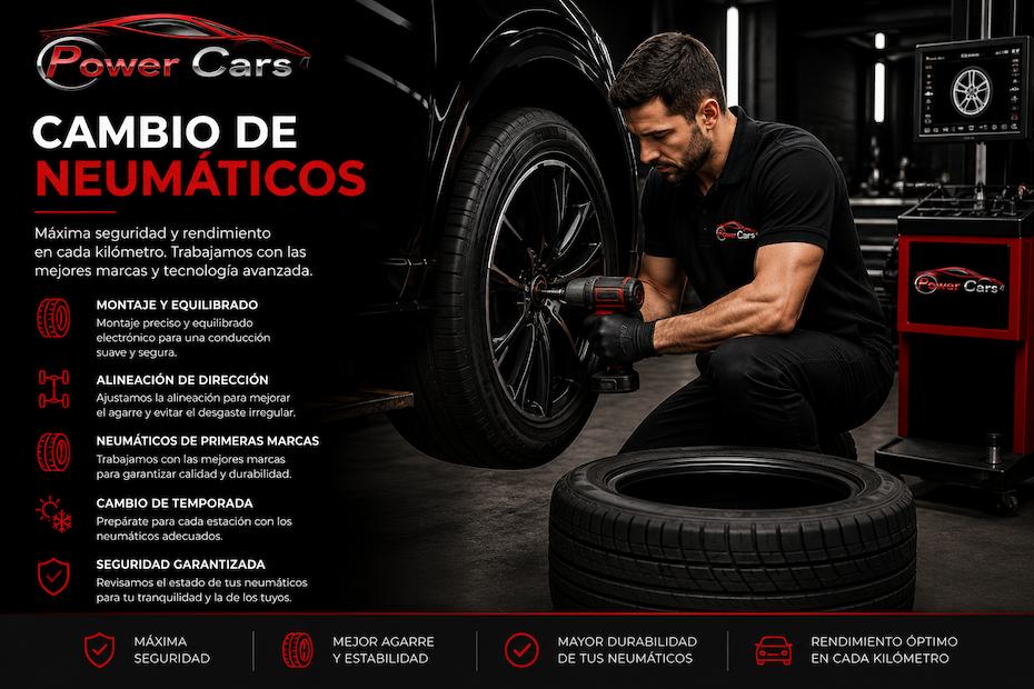 Técnico especializado realizando cambio de neumáticos