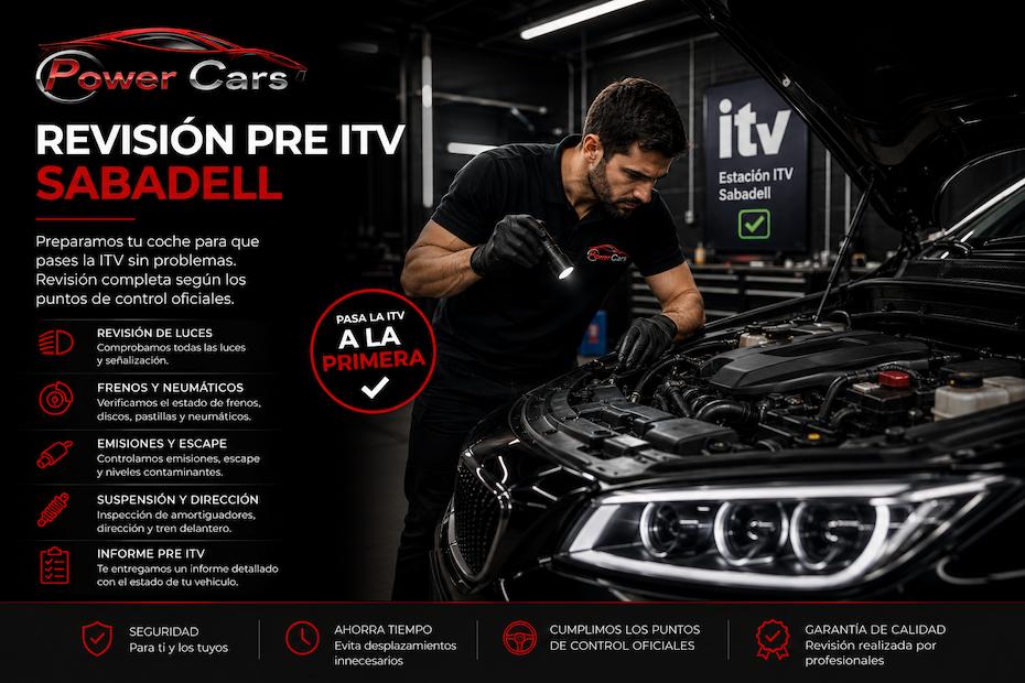 Mecánico profesional realizando la revisión Pre ITV