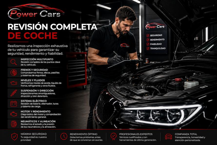 Revisión completa de coche con el detalle de los servicios que incluye la revisión